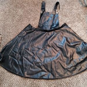 Shein pleather flare skirt overall